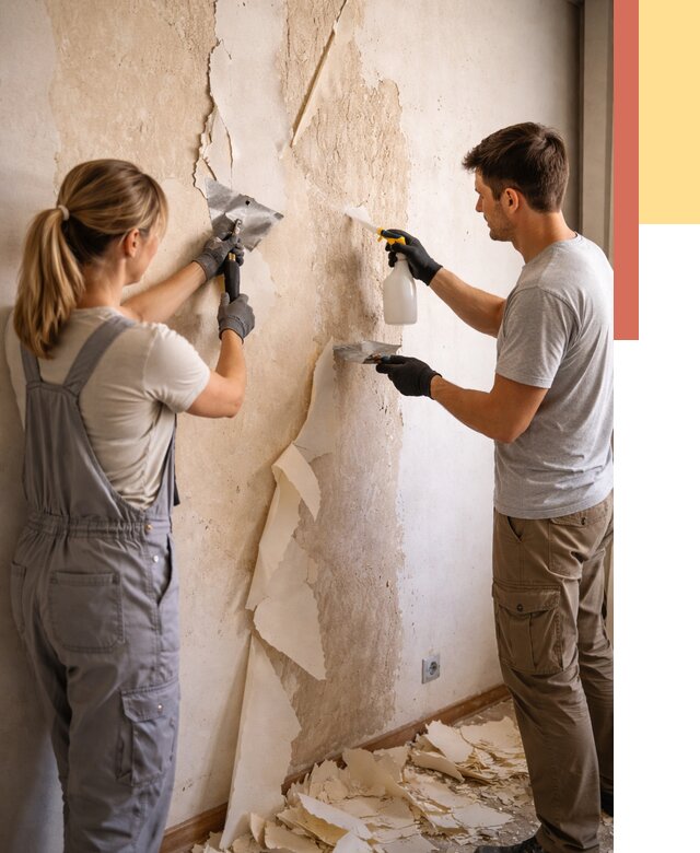 Снятие старых обоев в Дмитрове от 5628 руб. под ключ недорого | ОТДЕЛОЧНИК-Дмв