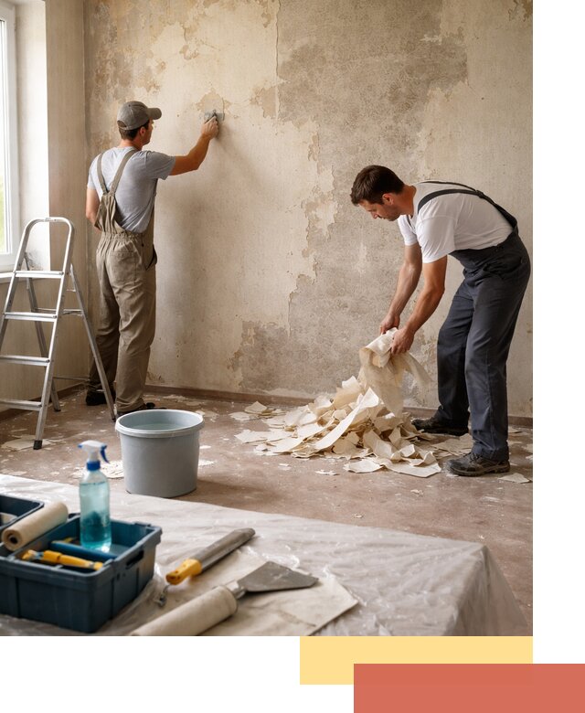 Снятие старых обоев в Дмитрове быстро и качественно