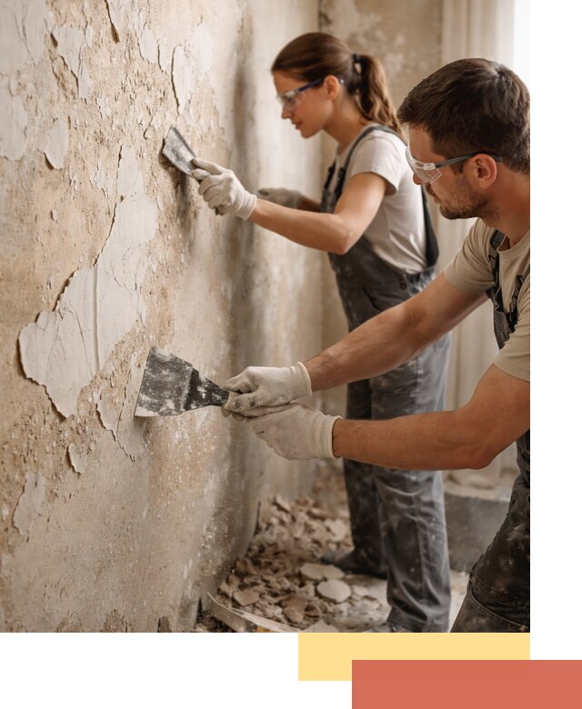Снятие старой шпаклевки и подготовка поверхностей в Дмитрове