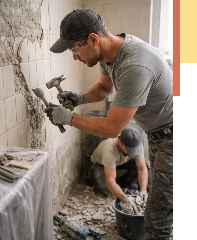 Демонтаж плитки со стен в Дмитрове от 911 руб. — быстро и недорого | ОТДЕЛОЧНИК-Дмв