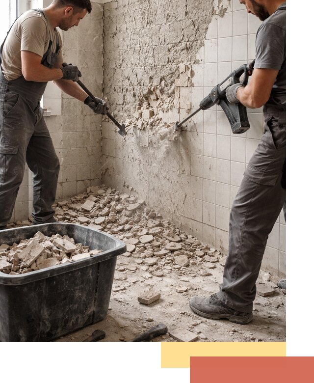 Демонтаж плитки со стен в Дмитрове быстро и аккуратно