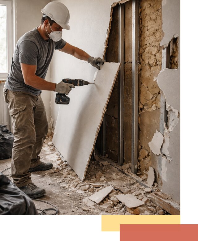 Демонтаж гипсокартона со стен в Дмитрове качественно и быстро