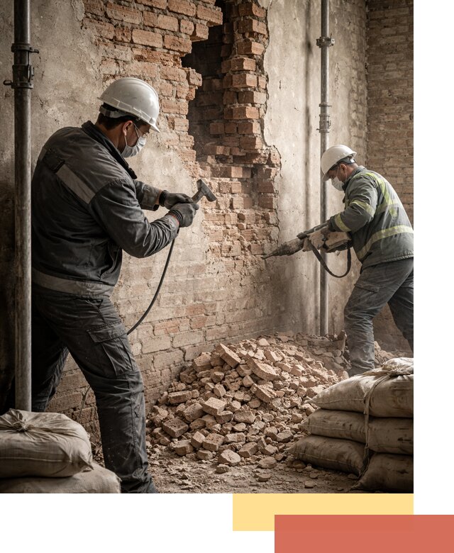 Демонтаж кирпичных стен в Дмитрове быстро и безопасно