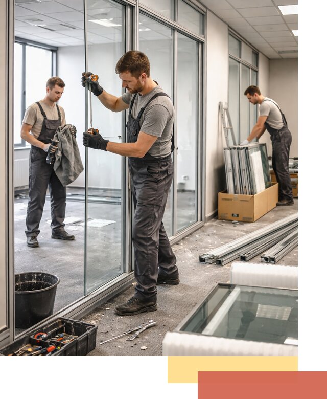 Демонтаж стеклянных перегородок в Дмитрове быстро и безопасно