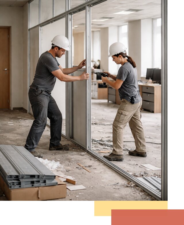 Демонтаж алюминиевых перегородок в Дмитрове быстро и аккуратно