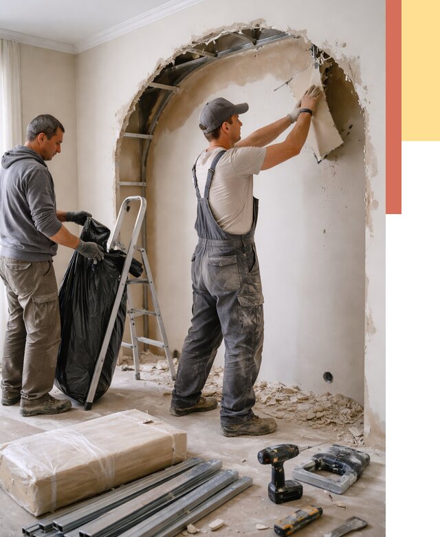 Демонтаж арки из гипсокартона в Дмитрове от 3752 руб. — услуги под ключ | ОТДЕЛОЧНИК-Дмв