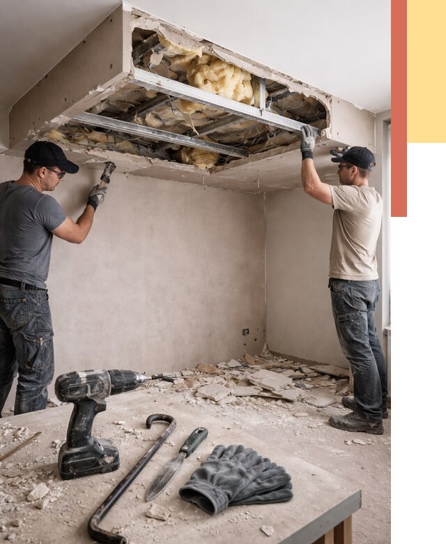 Демонтаж короба из гипсокартона в Дмитрове от 1629 руб. — быстро и недорого | ОТДЕЛОЧНИК-Дмв