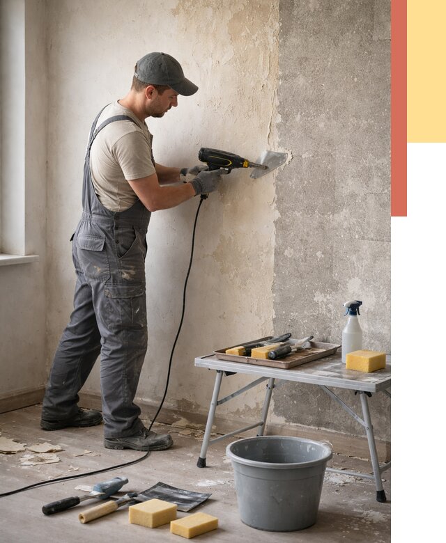 Очистка стен от клея в Дмитрове от 1983 руб. — снятие и удаление клея со стен | ОТДЕЛОЧНИК-Дмв