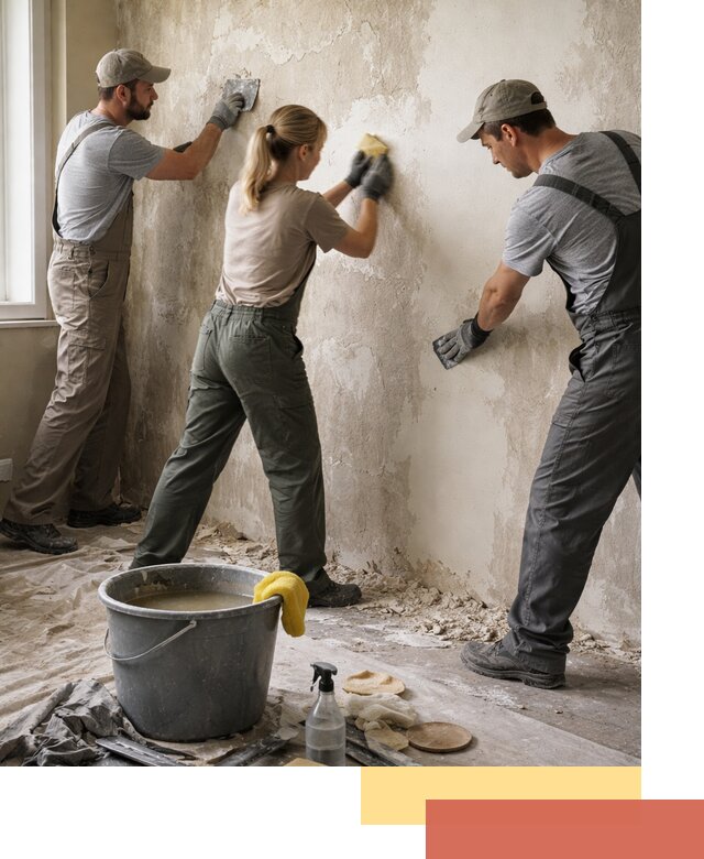 Очистка стен от клея и грунтовки в Дмитрове качественно и быстро