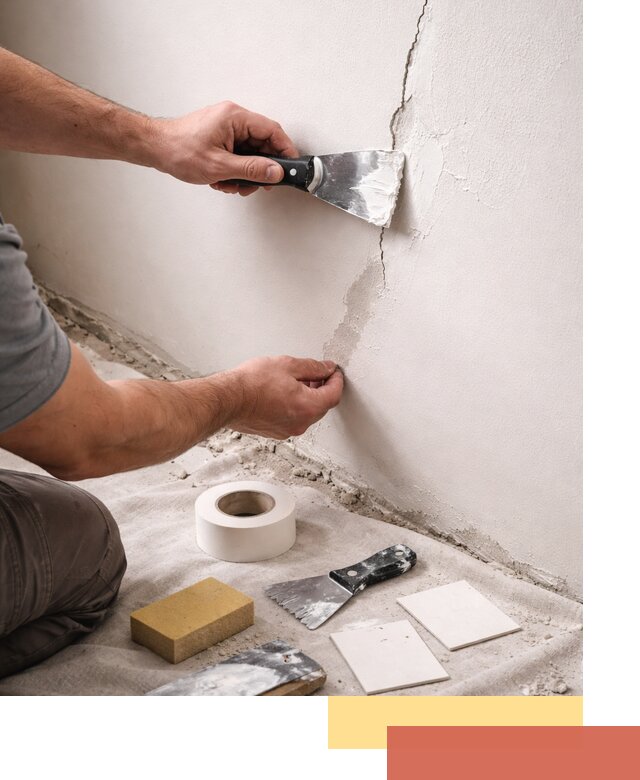 Заделка трещин и сколов в стенах и потолках в Дмитрове