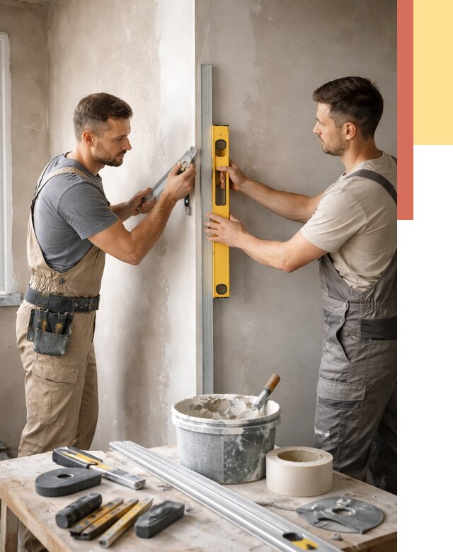 Выведение углов стен в Дмитрове от 1983 руб. быстро и недорого | ОТДЕЛОЧНИК-Дмв