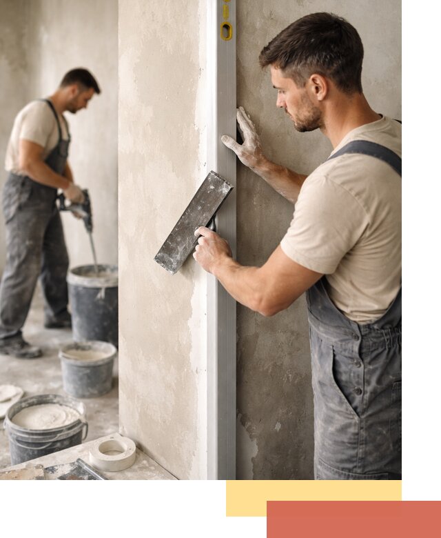 Выведение углов стен в Дмитрове: монтаж и оштукатуривание