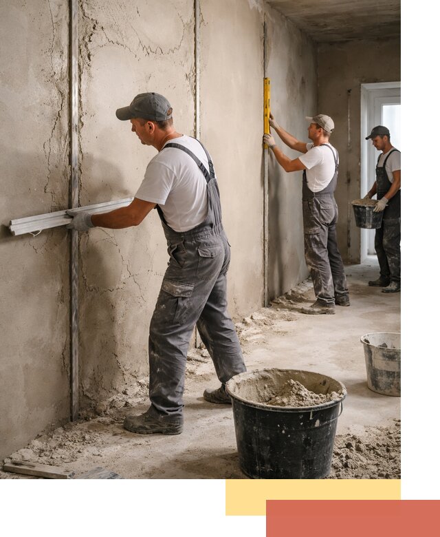 Штукатурка стен по маякам в Дмитрове — точная и ровная поверхность