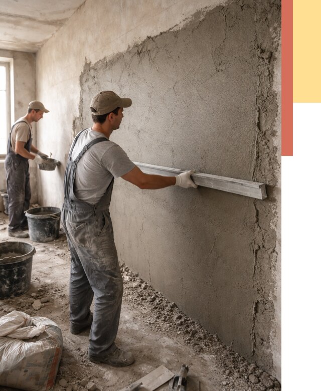 Цементная штукатурка стен в Дмитрове от 4824 руб/м2 — быстро и недорого | ОТДЕЛОЧНИК-Дмв