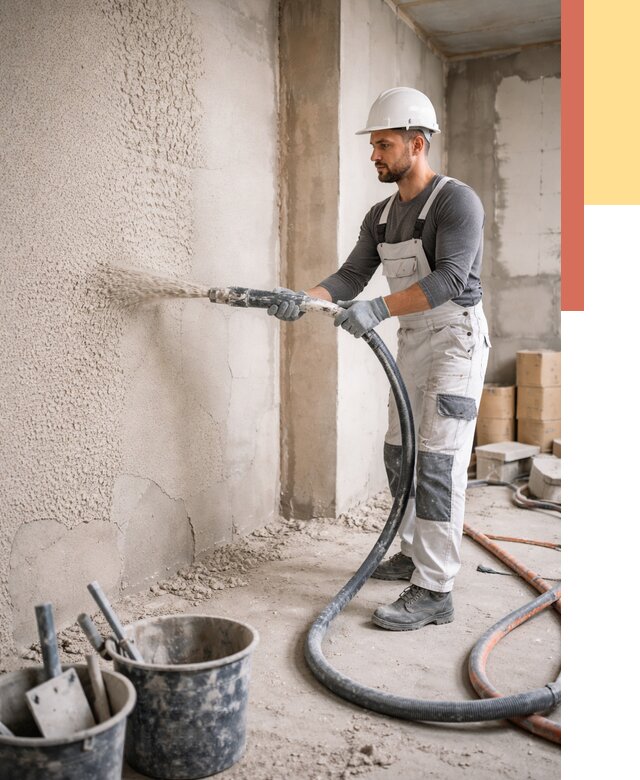 Машинная штукатурка стен в Дмитрове под ключ от 6968 руб./м2 | ОТДЕЛОЧНИК-Дмв