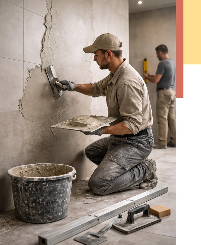 Штукатурка стен в ванной в Дмитрове от 4824 руб./м² — выравнивание под ключ | ОТДЕЛОЧНИК-Дмв