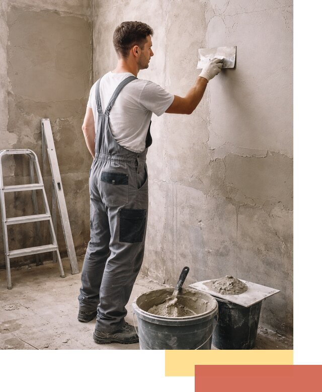 Штукатурка стен в ванной под ключ в Дмитрове