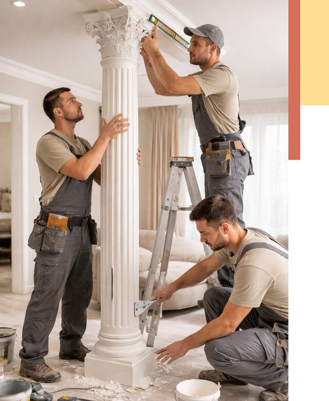 Установка декоративных колонн в Дмитрове от 12864 руб. под ключ | ОТДЕЛОЧНИК-Дмв