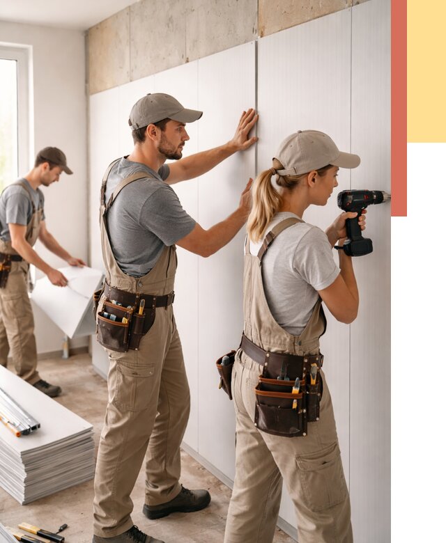 Монтаж ПВХ панелей на стены в Дмитрове от 482 руб/м2 — быстро и недорого | ОТДЕЛОЧНИК-Дмв