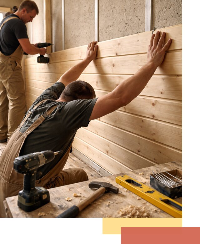 Монтаж деревянной вагонки на стены в Дмитрове быстро и качественно