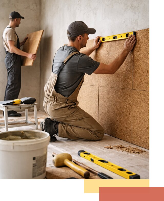 Монтаж пробковых панелей на стены в Дмитрове быстро и качественно