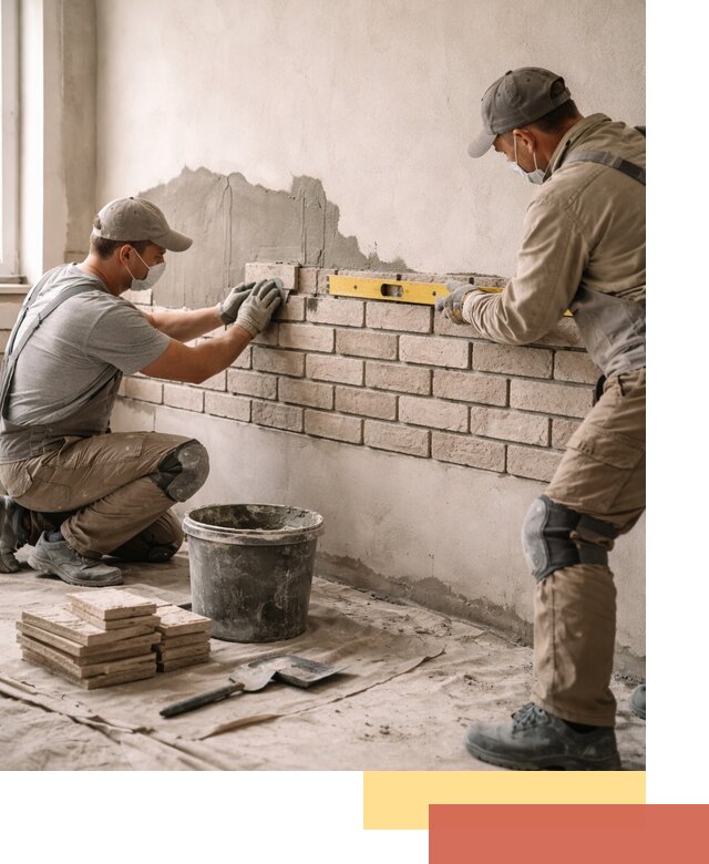 Монтаж декоративного кирпича профессионально в Дмитрове