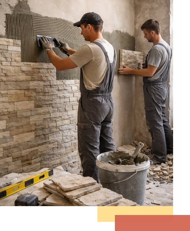 Монтаж искусственного камня в Дмитрове — облицовка стен и фасадов