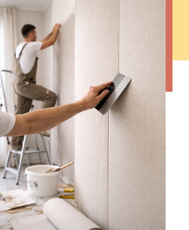 Поклейка текстильных обоев в Дмитрове от 4824 руб. под ключ | ОТДЕЛОЧНИК-Дмв