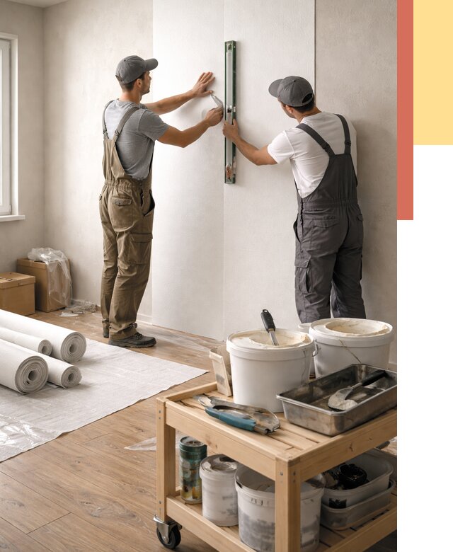 Поклейка стеклообоев в Дмитрове от 6968 руб. за м2 — быстро и недорого | ОТДЕЛОЧНИК-Дмв