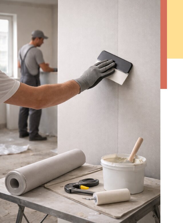 Поклейка обоев под покраску в Дмитрове от 3752 руб. за м2 | ОТДЕЛОЧНИК-Дмв