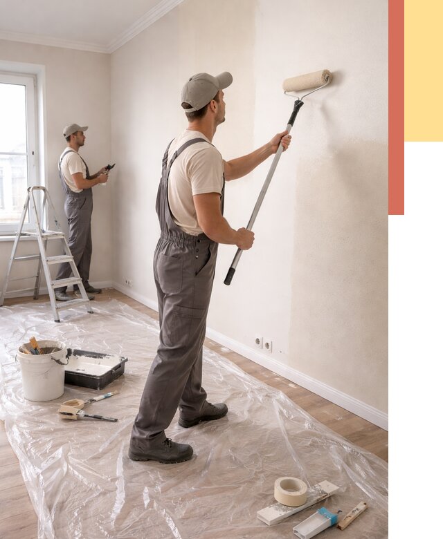 Покраска стен акриловой краской в Дмитрове от 3752 руб./м² — быстро и недорого | ОТДЕЛОЧНИК-Дмв