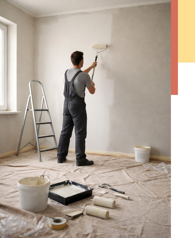 Покраска стен моющейся краской в Дмитрове от 375 руб./м² — быстро и недорого | ОТДЕЛОЧНИК-Дмв