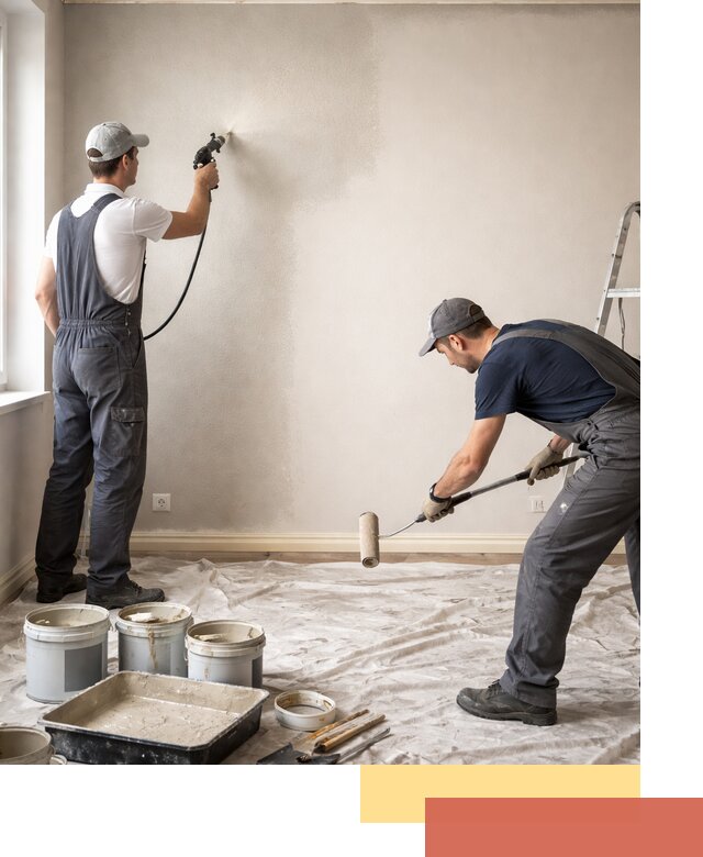 Покраска стен моющейся краской и защита поверхностей в Дмитрове