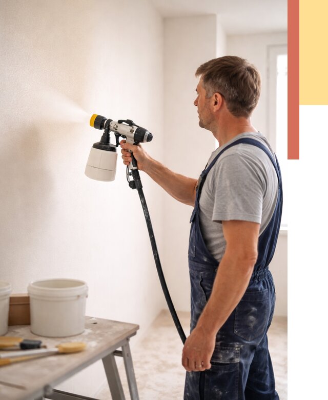 Покраска стен краскопультом в Дмитрове от 8040 руб. — механизированная покраска | ОТДЕЛОЧНИК-Дмв