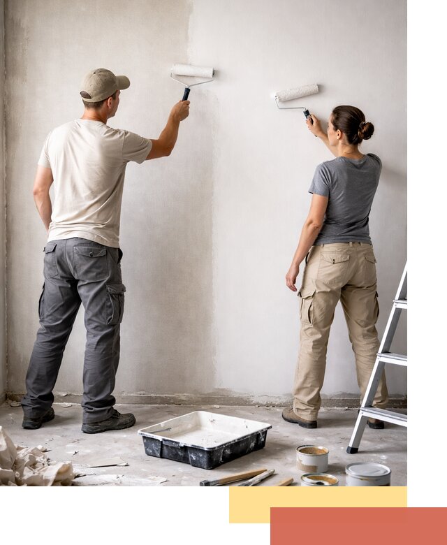 Окраска стен по стеклохолсту в Дмитрове качественно и долговечно