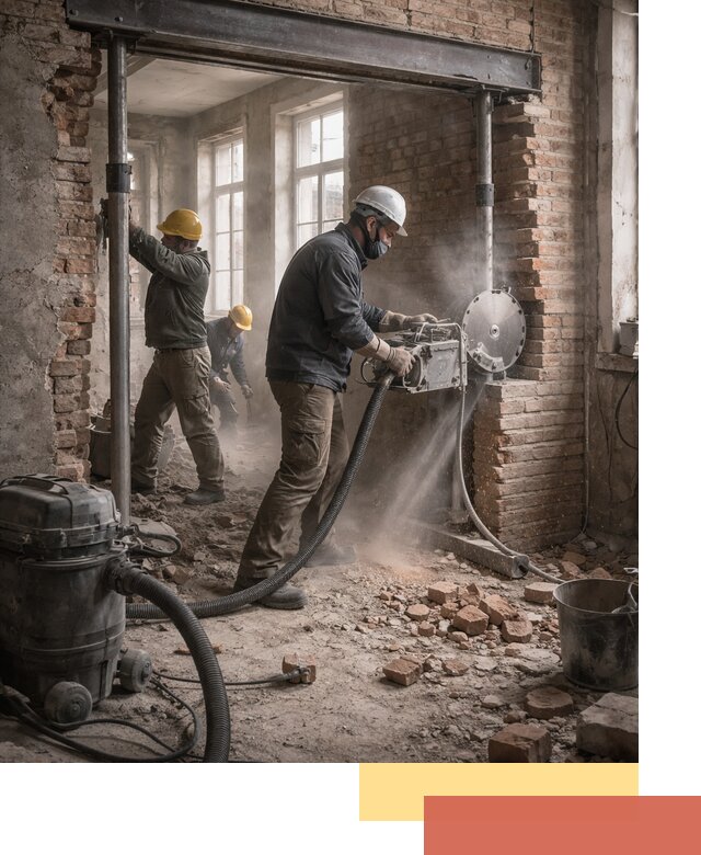 Прорезка проема в стене под дверной или оконный проем в Дмитрове