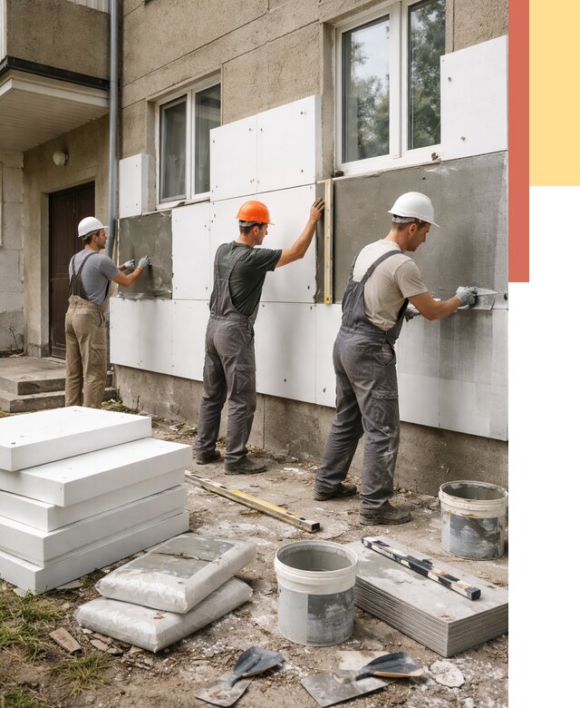 Утепление стен пенопластом в Дмитрове от 1876 руб. — недорого и под ключ | ОТДЕЛОЧНИК-Дмв