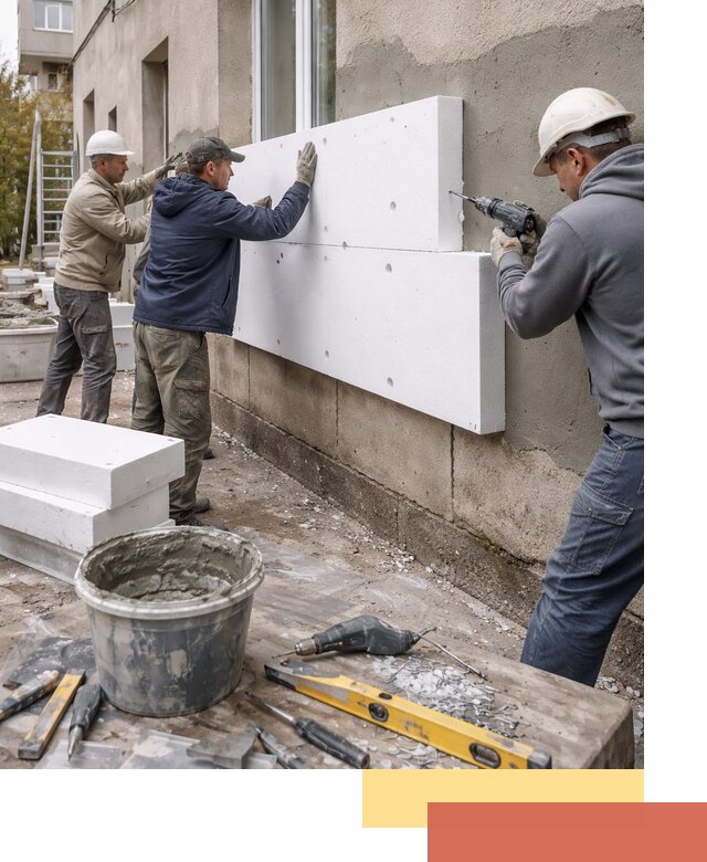 Утепление наружных стен пенопластом в Дмитрове