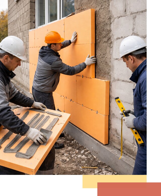 Утепление фасада пеноплексом под ключ в Дмитрове
