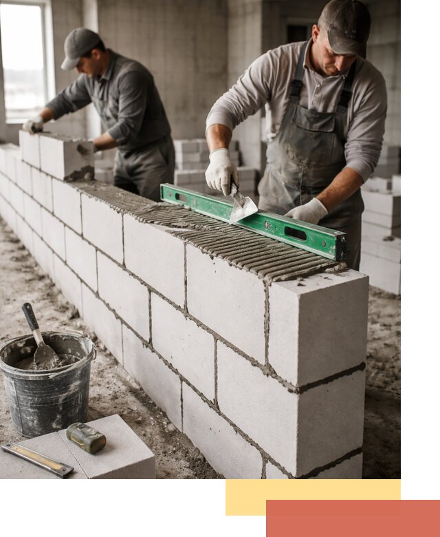Кладка перегородок из газобетона в Дмитрове быстро и качественно