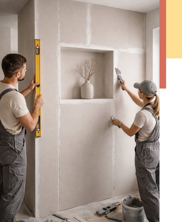 Перегородка из гипсокартона с нишей в Дмитрове от 3484 руб. под ключ | ОТДЕЛОЧНИК-Дмв