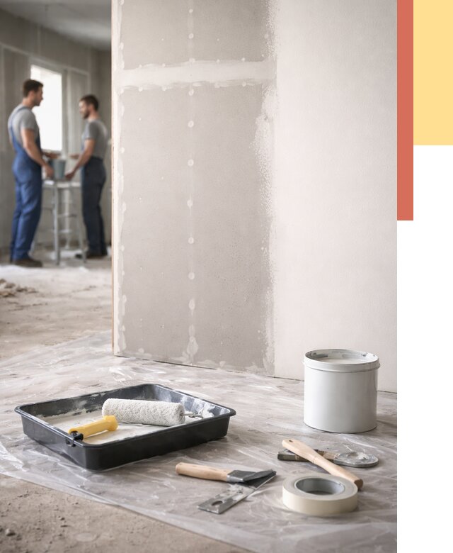 Покраска перегородок из гипсокартона в Дмитрове от 4824 руб. под ключ | ОТДЕЛОЧНИК-Дмв