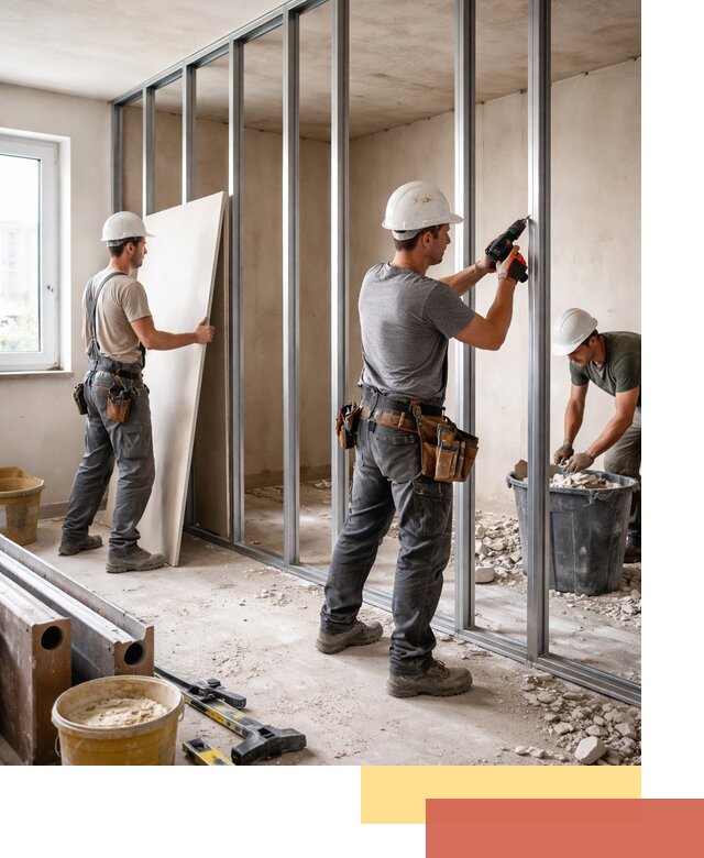 Перенос гипсокартонной перегородки в Дмитрове профессионально и быстро