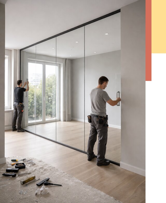 Изготовление стеклянных перегородок в Дмитрове от 13239 руб. под ключ | ОТДЕЛОЧНИК-Дмв