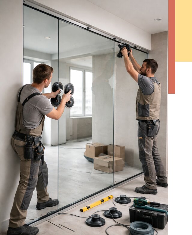 Монтаж стеклянных перегородок в Дмитрове от 6968 руб. | ОТДЕЛОЧНИК-Дмв