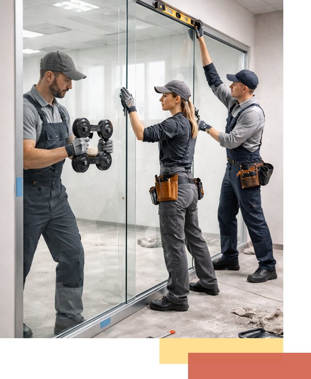 Профессиональный монтаж стеклянных перегородок в Дмитрове