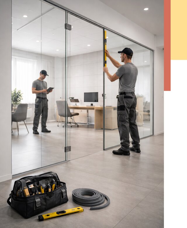 Цельностеклянные перегородки под ключ в Дмитрове от 10184 руб. — монтаж и цены | ОТДЕЛОЧНИК-Дмв