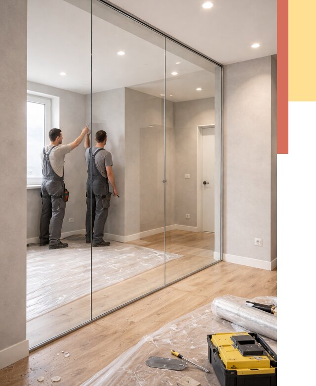 Безрамные стеклянные перегородки в Дмитрове — монтаж от 10184 руб. | ОТДЕЛОЧНИК-Дмв