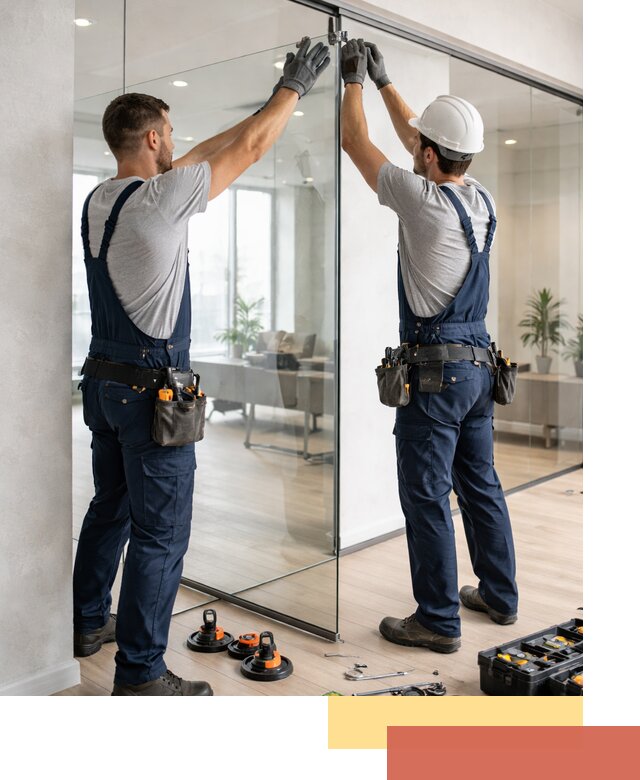 Безрамные стеклянные перегородки под ключ в Дмитрове