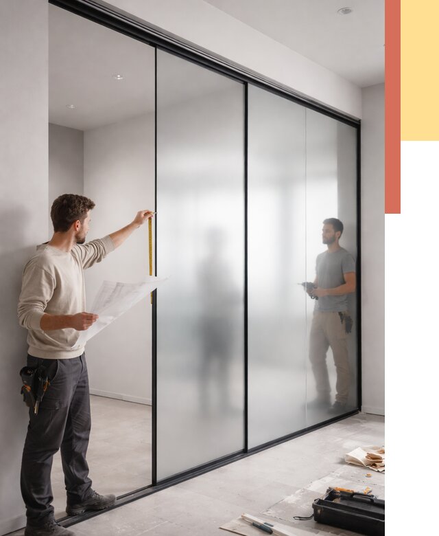 Матовые стеклянные перегородки в Дмитрове от 9112 руб. — монтаж и установка | ОТДЕЛОЧНИК-Дмв